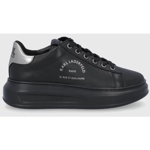 Karl Lagerfeld Usnjeni čevlji črna barva