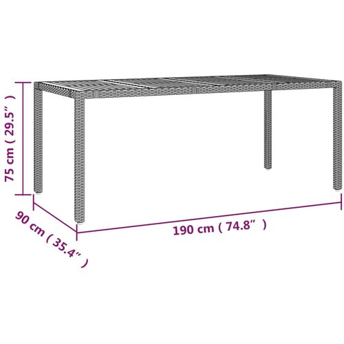  9-dijelni vrtni blagovaonski set s jastucima crni od poliratana Crna 190 x 90 x 75 cm Slike