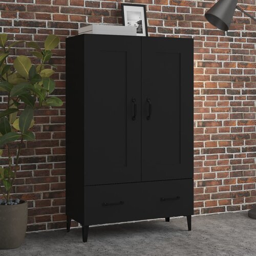 The Living Store Visoka omarica črna 70x31x115 cm inženirski les - Visoka Omarica, (21435746) Cene