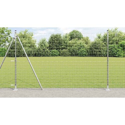  Vanjski Euro Ograda s Betonskom Podlogom 10 x 1,6 m Srebrna Cijene