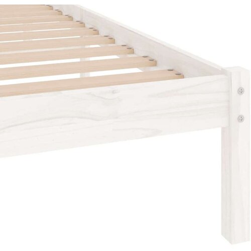 VidaXL okvir za krevet od borovine bijeli 75 x 190 cm uk jednokrevetni Slike