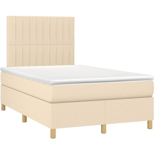 VidaXL Krevet box spring s madracem krem 120 x 190 cm od tkanine Slike