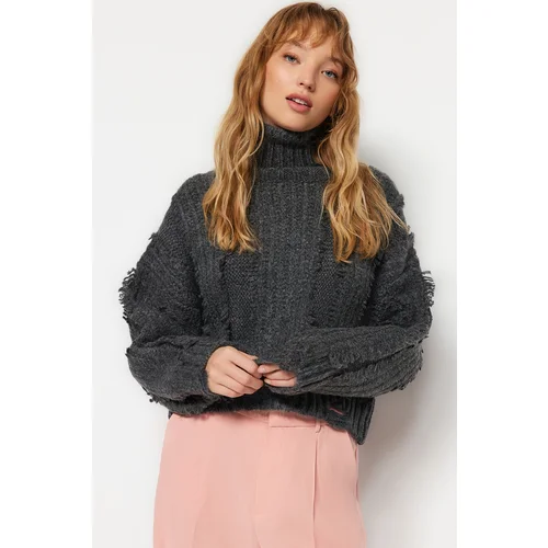 Trendyol Sweater - Gray - Regular fit