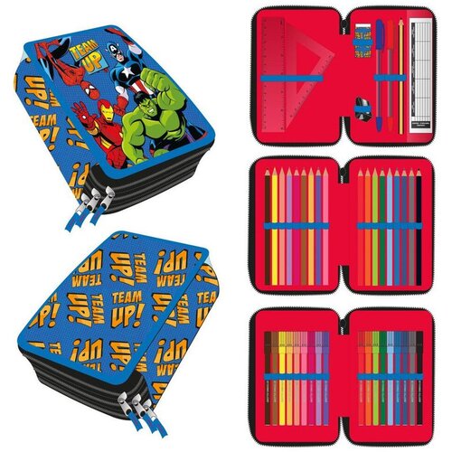 Avengers Plumier Vengadores Marvel triple Slike