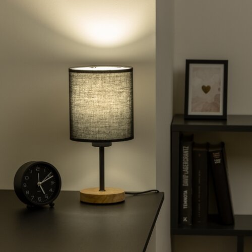  Brilagi - Stona lampa NUBILA WOOD 1xE27/25W/230V hrast/crna Slike