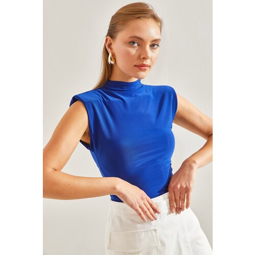 Bianco Lucci Women's Shoulder Padded Basic Blouse Slike