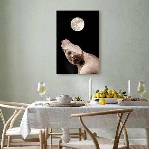  Slika - Moon and Statue (1 Part) Vertical 60x90 Akustična Slike