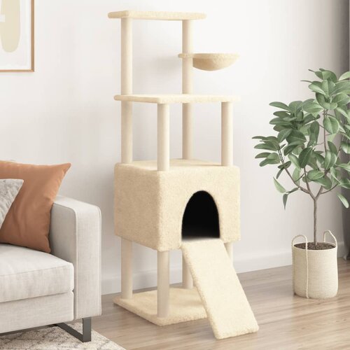 VidaXL Penjalica za mačke sa stupovima za grebanje krem 153 cm Slike