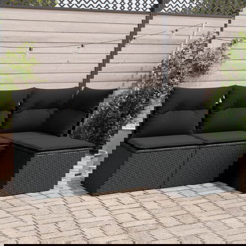 vidaXL 4-dijelni set vrtnih sofa od poliratana s jastucima crni Cene