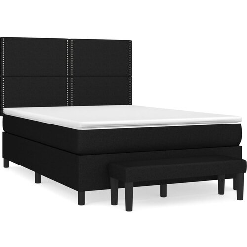 Maison Chic Box spring postelja - Vzmetna postelja z vzmetnico črna 140x200 cm blago SL1786, (21889499) Cene