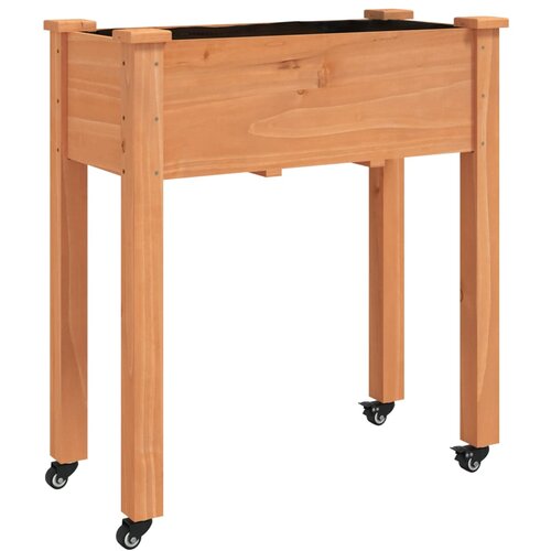 Maison Chic korito - Lonček za rože s podlogo in kolesi rjavo 71x37x80 cm trden les jelke, (22057481) Slike