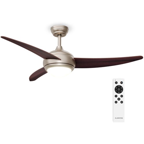 Klarstein El Paso stropni ventilator sa svjetlom | 132 cm | 35 W | Tihi rad | Drvo Cijene