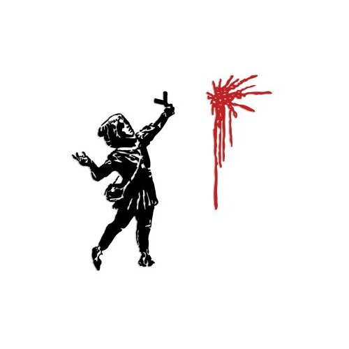 Opviq Zidna dekoracija Banksy Metal 09, 48x83 cm i 30x62 cm, 1,5 mm, Crna Slike