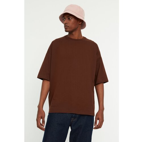 Trendyol Brown Men&amp;#039;s Oversize T-Shirt Slike