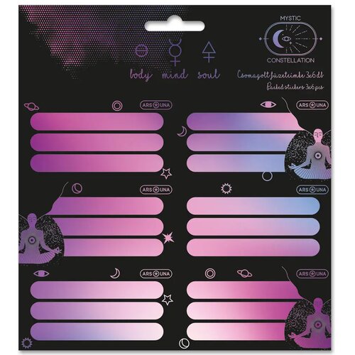 Ars Una Mystic Constellation pakirani set naljepnica za bilježnice 3x6 komada Cene