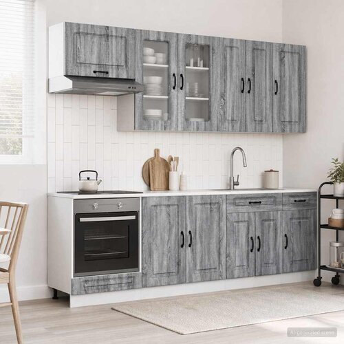  Kuhinjska jedinica KALMAR 8 pcs Siva Sonoma Konstruirano drvo Cene