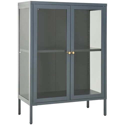  Komoda 75 x 35 x 105 cm od čelika i stakla Slike