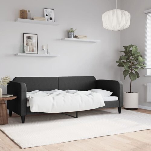  Dnevni krevet crni 80 x 200 cm od tkanine Slike