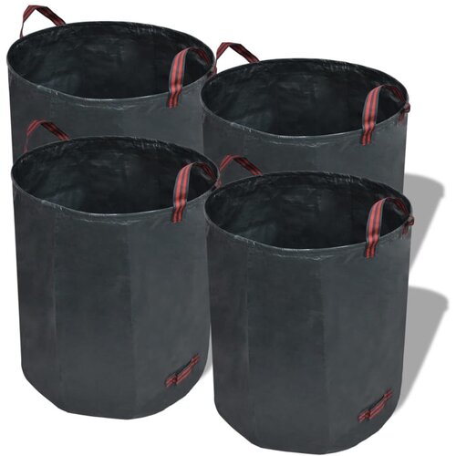 VidaXL Temno zelena vrtna vreča za odpadke 4 kosi 272 L 150 g / m&amp;sup2; Slike