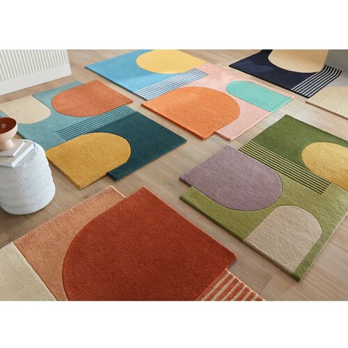 Flair Rugs Modra ročno tkana volnena preproga 200x290 cm Lozenge Bright Multi &amp;ndash; Slike
