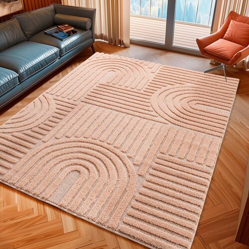 Novel Preproga Z Visokim Florom Art, Roza, 140x200cm Slike