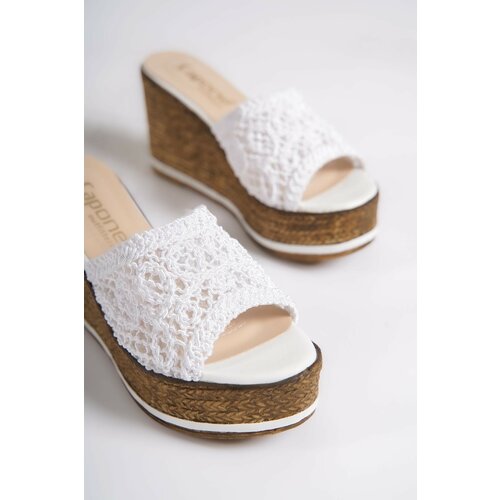 Capone Outfitters Mules - White - Wedge Cene