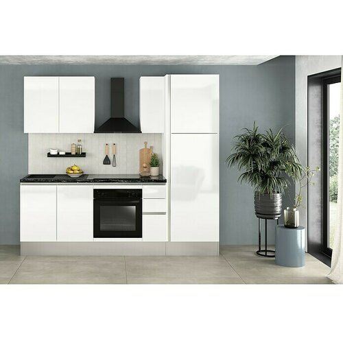 Marinelli Cucine Predsestavljena kuhinja Gianna Marmor (&amp;Scaron;irina: 245 cm, Bele barve, Anschlag desno, Z električnimi napravami) Slike