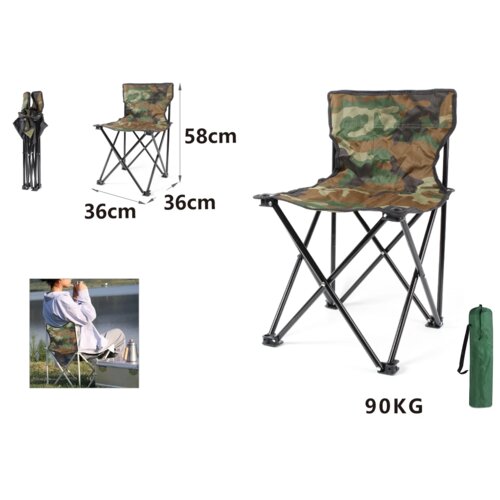 KMT Sklopiva stolica sa četiri nogara, srednja, 90kg, 36x58x36cm, Maskirna Slike