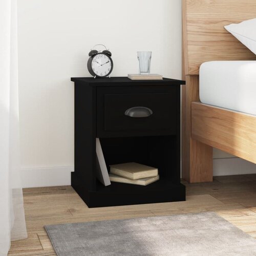  Noćni ormarići 2 kom crni 39 x 39 x 47,5 cm konstruirano drvo Cijene