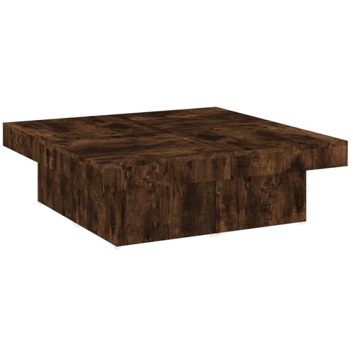 Maison Chic Klubska mizica - kavna mizica - Nizka mizica dimljeni hrast 90x90x28 cm inženirski les, (21754094) Slike