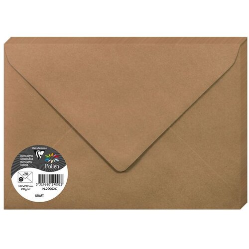 Clairefontaine kuverte Pollen 162x229mm 120gr kraft 1/20 Slike