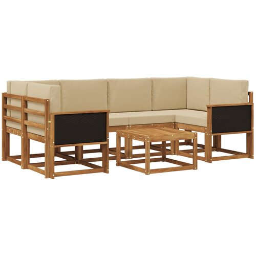 vidaXL Zunanja garnitura za sedenje z blazino 5 pcs Naravna, (5000282291) Cene
