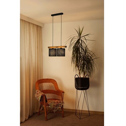  Brilagi - Visilica na sajli FOREST 2xE27/15W/230V borovina/crna Slike