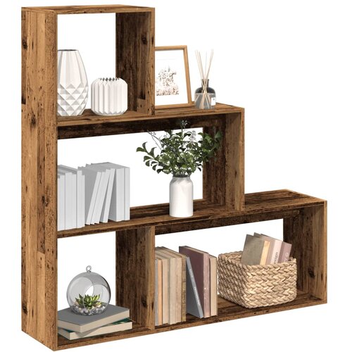 Sobna pregrada / regal za knjige 3 razina 123x29x123 cm drveni Slike