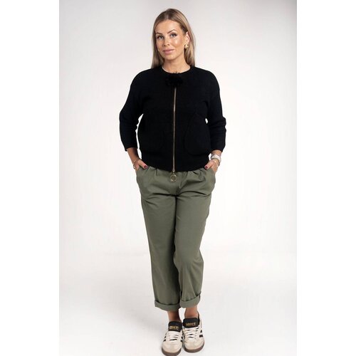  Khaki cotton trousers with elastic band Slike