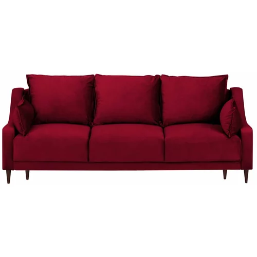 Mazzini Sofas crveni baršunasti kauč na razvlačenje s prostorom za odlaganje Freesia, 215 cm