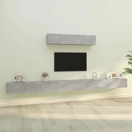  Komplet TV omaric 6-delni betonsko siv inženirski les, (20732496)