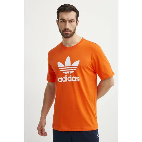 Adidas Pamučna majica za muškarce, boja: narančasta, s tiskom, IR8000