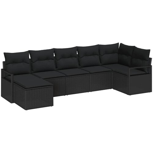 Set sofe 7 kom. Crna poliratan 287 x 122 x 85 cm Slike