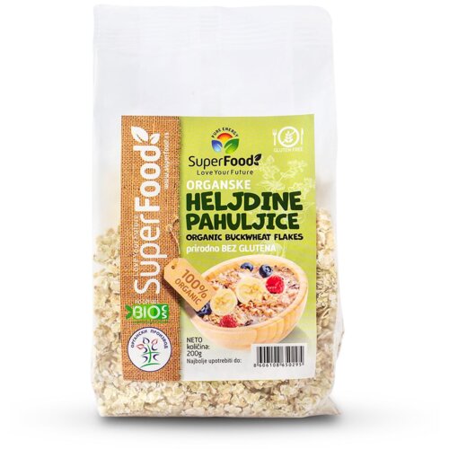 Superfood organske heljdine pahuljice bez glutena 200g Cene