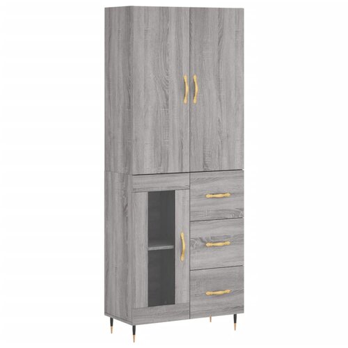  Visoka komoda siva sonome 69,5x34x180 cm od konstruiranog drva Slike