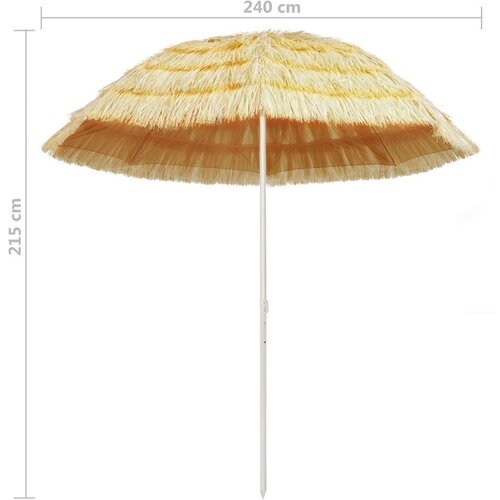  Suncobran za plažu u havajskom stilu 240 cm prirodni Slike