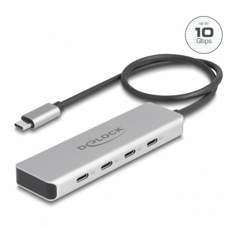 Delock hub USB 3.1 4x TipC 10/Gbps srebrn 64231, (21165065) Cene