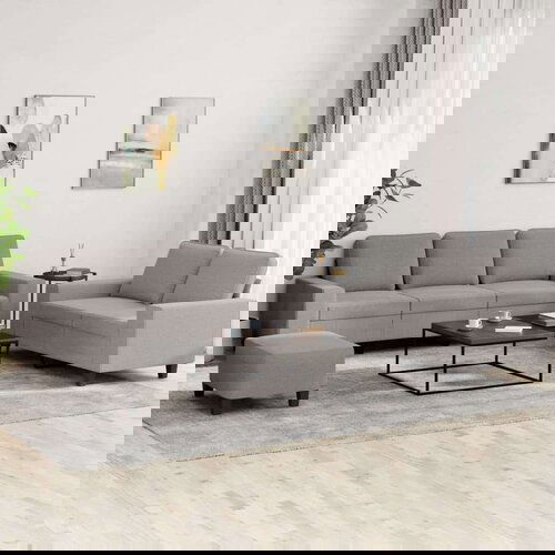  3-dijelni set sofa smeđesivi od tkanine Cijene