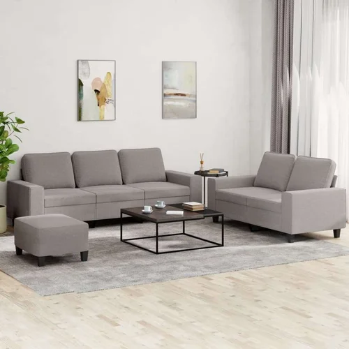  3-dijelni set sofa smeđesivi od tkanine