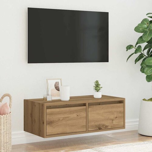  TV ormarić s LED svjetlima boja artisan hrasta Slike