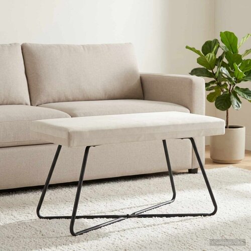  Klupa Krem 80 x 40 x 45 cm Bar&amp;scaron;un - Krem 80 cm Slike