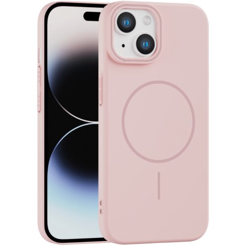 Apple rigid silicone magsafe maska za iphone 14 plus &ndash; roze Cene