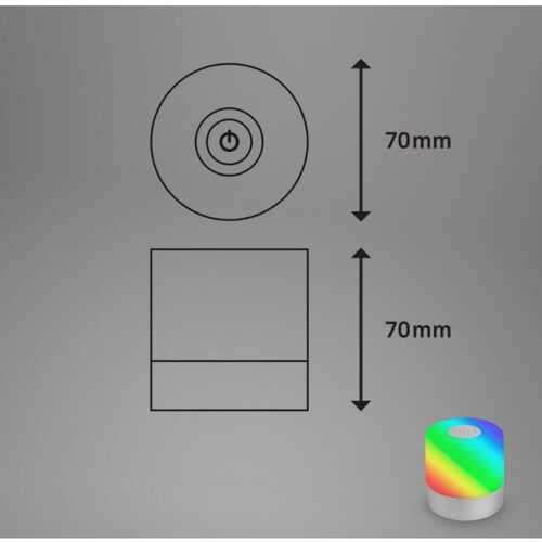 BRILONER 7462014 - LED RGB Punjiva stona lampa LED/1,5W/5V IP44 hrom Slike