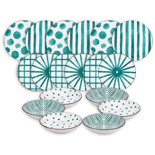 Tognana 18-delni set krožnikov Teal Mirage / porcelan, (5000267828) Slike